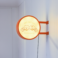 Enseignes lumineuses circulaires LED pour entreprises extérieures, panneau publicitaire mural latéral, enseigne LED extérieure