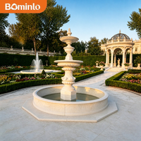 Fontaine sculptée à 3 niveaux en marbre, grande taille, sculptée à la main, pour extérieur, jardin, hôtel, villa, cour