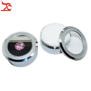 Lote de 60 Cajas de Metal <span class=keywords><strong>para</strong></span> Exhibición de Joyas, Caja Redonda Visible de Acero Inoxidable <span class=keywords><strong>para</strong></span> Almacenamiento de Gemas y Diamantes con Inserto Blanco y Negro - Product Image 3