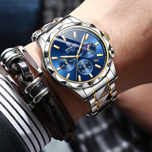 Reloj de Pulsera de Cuarzo para Hombre Binbond B0380 0380, Correa de Acero Inoxidable de Lujo, Manecillas Luminosas, Resistente al Agua, Estilo Casual de Negocios - Product Image 5