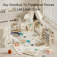 Grand Parc pour Enfants Pliable en Plastique, Dernière Génération, Barrière de Sécurité pour Bébé, Parc de Jeu d'Intérieur, Lit Pliant Portable pour Enfants avec Porte