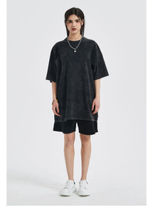 <span class=keywords><strong>Abbigliamento</strong></span> da <span class=keywords><strong>donna</strong></span> pesante da <span class=keywords><strong>donna</strong></span> con stampa Vintage <span class=keywords><strong>Oversize</strong></span> a manica corta in cotone pesante - Product Image 5