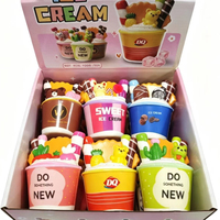 Jouet Squishy Réaliste en Forme de Tasse de Crème Glacée Colorée avec Décoration de Crème et Bâtonnet de Chocolat, à Pétrir, à Rebond Lent, pour le Soulagement du Stress