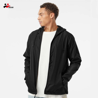 Vêtements de sport pour hommes veste coupe-vent légère à glissière complète avec doublure en polaire personnalisée