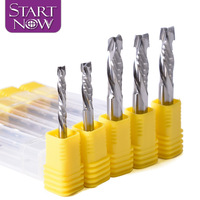 Startnow haut et bas fraise à bois coupe deux flûte spirale routeur gravure acier au tungstène carbure monobloc CNC outil