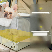 Siège auto pour chien SUREWALHOME avec ceinture de sécurité, siège auto surélevé portable pour chien avec coussin épais, lit de transport doux pour animaux de compagnie pour les voyages
