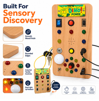 Tableau d'activités Montessori en bois alimenté par USB avec interrupteur LED, jouet sensoriel pour l'apprentissage de la motricité fine des enfants d'âge préscolaire