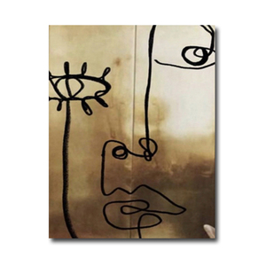 Arte Abstracto Moderno de Lujo sobre Lienzo, Pintura al Óleo con Lámina Dorada Pintada a Mano, Estilo <span class=keywords><strong>Picasso</strong></span>, Decoración de Pared para Sala de Estar - Product Image 1