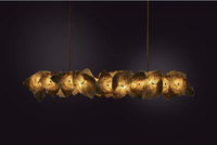 Lustre Linéaire Américain Antique en Quartz, Suspension de Luxe en Cristal et Pierre pour Salle à Manger, Îlot de Cuisine, Villa, Hôtel, Bar, Comptoir