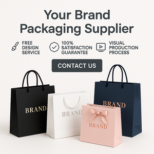 Kişiselleştirilmiş el sanatları ile butik ambalaj için pamuk ile özel Logo lüks şerit kolu yeşil Kraft kağıt alışveriş torbaları - Product Image 3