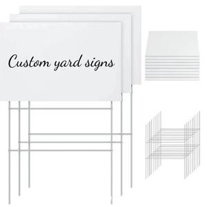 ป้ายสนามหญ้าพลาสติกสีขาว ขนาด 18 x 24 นิ้ว สำหรับงานวันเกิด งานขายของในโรงรถ ป้ายเช่า ป้ายบอกทาง ของตกแต่ง พร้อมเสา วัสดุ PP ตัดตามสั่ง - Product Image 5