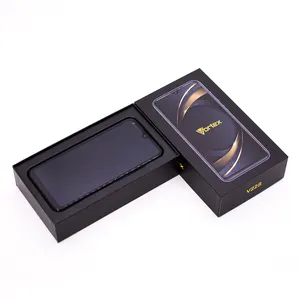 La norme ISO9001 conception personnalisée de luxe téléphone portable emballage en carton emballage en papier noir vide boîte de téléphone portable