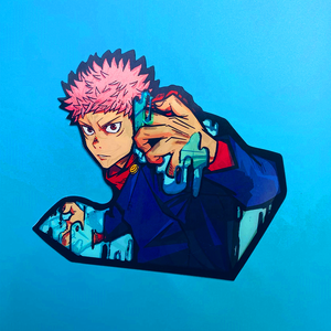 Autocollants 3D imperméables Jujutsu <span class=keywords><strong>Kaisen</strong></span> Anime Décoration Itadori Yuji Ryomen Sukuna Décoration de voiture Réfrigérateur 116x130mm PET - Product Image 5