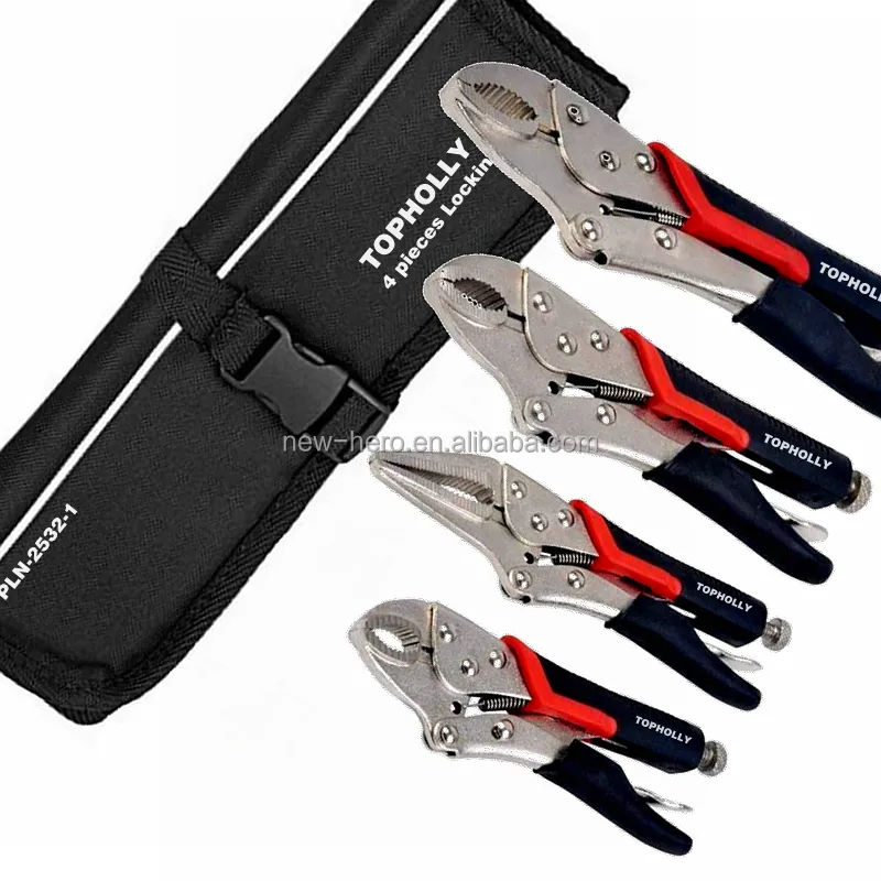 Hot 4 Piece Pack Lock Pliers Automobile Vehicle Repairing Tool Kit Locking Pliers Set Clamp Press Vise Grip Locking Pliers Set