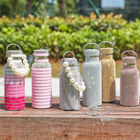 Thermos de 500ml, avec strass scintillants colorés, bouteille d'eau isolée sous vide, avec poignée, vente en gros, livraison gratuite