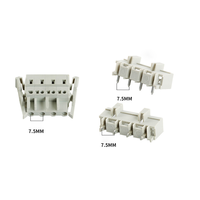 Connecteur de bornier à ressort sans vis MCS-7.5mm pour PCB, 2P-12P, broches droites/à angle droit, blanc, ensemble complet