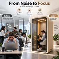 Cabine de bureau acoustique moderne pour une personne, insonorisée, avec vitre, pour un travail concentré et des appels vidéo