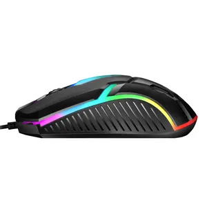 Novo oem acessórios do computador leve gamer, cor programável corrida mágica usb com fio mouse de jogo