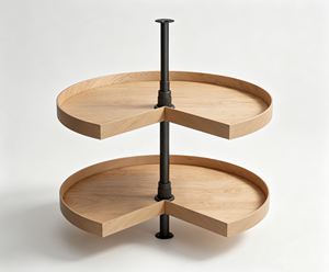 Fabriqué en Chine, <span class=keywords><strong>étagère</strong></span> d'angle rotative à 2 niveaux en bois, Lazy Susan, 360° °   Organisateur de rangement d'angle <span class=keywords><strong>pivotant</strong></span> pour <span class=keywords><strong>cuisine</strong></span> - Product Image 2
