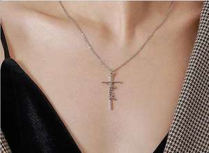 Collier Croix Espoir Jésus <span class=keywords><strong>Foi</strong></span> pour Femmes Filles, Pendentifs Chrétiens Religieux, Bijoux Cadeaux en Gros - Product Image 6