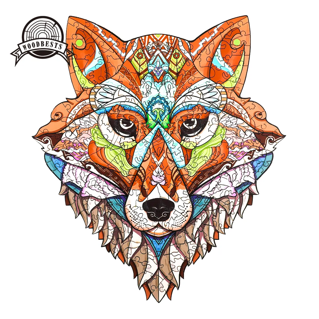 SLY FOX Wooden Jigsaw Puzzle with Unique Shapes for Adults & Kids by WOODBESTS