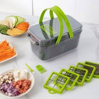 Amz Kitchen Handmatige Groentehakker Snijder Shredder Snijmachines Fruit- en Groentesnijder Roestvrijstalen Lemmet ABS Plastic