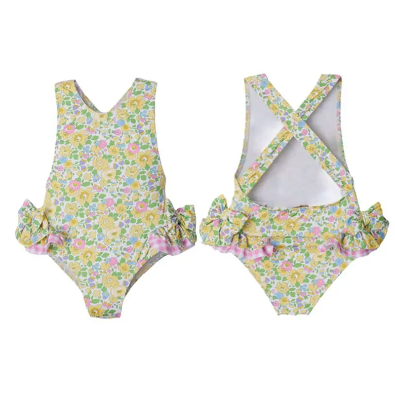 Fashion Girls Kids Lace 1 Piece Lovely Sunscreen Baby Girl Swimwear Kid Bikini Children's Swimsuits