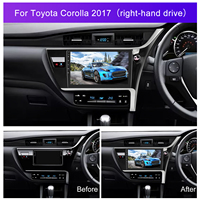 Cadre d'autoradio Android Podofo 10 ''2 Din 4 + 64G Carplay Android Auto pour Toyota Corolla (conduite à droite) 2017 IPS DSP GPS RDS