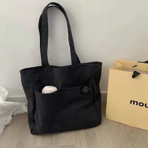 Sacs fourre-tout personnalisés originaux avec poche zippée, sacs fourre-tout en toile de coton écologiques avec logo - Product Image 6