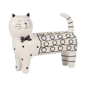 Statuetta di gatto in ceramica con design a spirale per decorazioni domestiche, scultura moderna per bagno, ufficio, soggiorno, mensola - Product Image 2