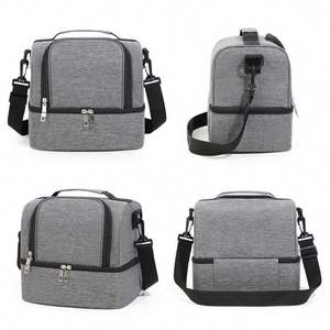 Bolsa de Almuerzo Impermeable de Doble Capa, Estilo Campestre, con Bolsillo Interior con Cremallera para Almacenamiento de Biberones al Aire Libre - Product Image 6