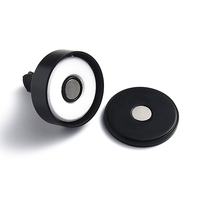 Clip pour évent de bouteille de désodorisant de voiture en métal noir rond au design simple personnalisable