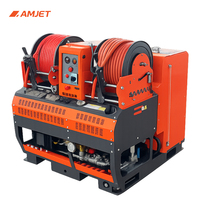 Machine de nettoyage de canalisations AMJET WS3030-Max 300BAR 30LPM avec télécommande pour le nettoyage des canalisations obstruées et des boues accumulées