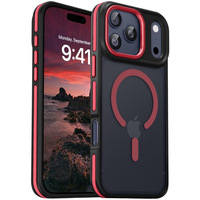 Coque PC magnétique compatible au toucher mat pour 16/17 Pro Max ; Coque rigide antichute bicolore avec imprimé animal