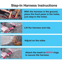 Harnais pour chien Solid Fashion à enfiler – Réglable, à libération rapide, design gilet dessin animé, rembourré et respirant, pour chiots et seniors, sûr