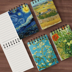 Mini cuaderno de bolsillo creativo A7 Van Gogh diseño de bobina de línea Horizontal cubierta de papel portátil cuaderno de palabras para <span class=keywords><strong>estudiantes</strong></span> - Product Image 4