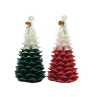 E152 Bougies parfumées en forme d'arbre de Noël sans flamme à la cire de soja Offre Spéciale faite à la main Cadeaux pour la décoration intérieure