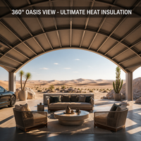 Cochera Arqueada de Aluminio con Luz LED, Cubierta para Estacionamiento Exterior, Resistente al Viento y al Calor, Ideal para Resorts en el Desierto