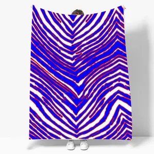 Custom Good Quality Buffalo Football Throw Blanket, red and blue zebra striped blanket, soft silk touch blanket