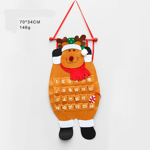 Advent Santa Snowman Reindeer Felt Wall Hanging <b>Calendar</b> for Christmas Decoration Countdown <b>Calendar</b> - Product Image 6