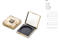 Poudre compacte carrée vide, plastique, 20 sachets, étiquette privée, emballage de cosmétiques, avec miroir