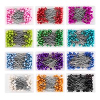 Aiguilles à coudre en acier inoxydable de haute qualité, 100 épingles perlées colorées nickelées, pour couture à la main, double papillon doré, vente en gros