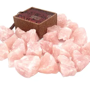 Оптовая продажа, натуральный кристалл, розовый кварц, шероховатый лечебный камень, необработанный розовый кварц, ароматный камень для рейки