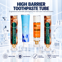 Tube de dentifrice laminé personnalisé avec logo, emballage vide en aluminium et plastique, surface brillante imprimée UV, bouchon à vis 12,7-35 mm
