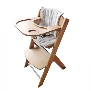 Wholesale Modern Wooden High Chair Eating Safety Baby Feeding For 12 Months