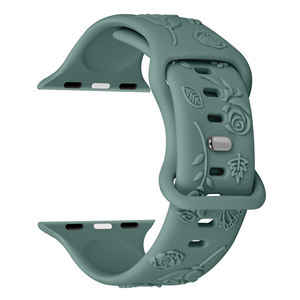 Chungming Hot Popular <span class=keywords><strong>Fancy</strong></span> Flower Grabado Pulsera de silicona suave Cinturón para Apple Watch 41mm 45mm Ultra 2 49mm - Product Image 2