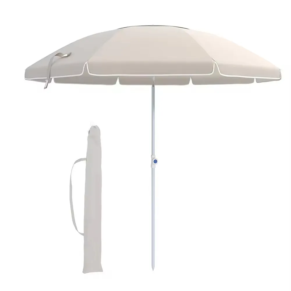 Payung lipat portabel pasir, Payung pantai luar ruangan, kolam, dengan baja poliester perjalanan Modern Manual untuk Dewasa 50 +