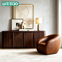 Fauteuil de salon moderne de luxe rembourré, chaise individuelle avec accoudoirs cascade, en cuir personnalisable, mobilier pour hall d'hôtel