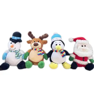 Christmas Decoration Doll Set Santa Claus Snowman Elk Xmas Christmas Stuffed Animals Set Plush Toys