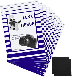 Tek kullanımlık mikroskop temizleme kağıdı 15x10cm 50 yaprak temizleme dokuları Lens doku